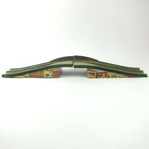 Vintage 1930s Marx Streamline Speedway Tin Litho Race Track Overpass 2-Piece